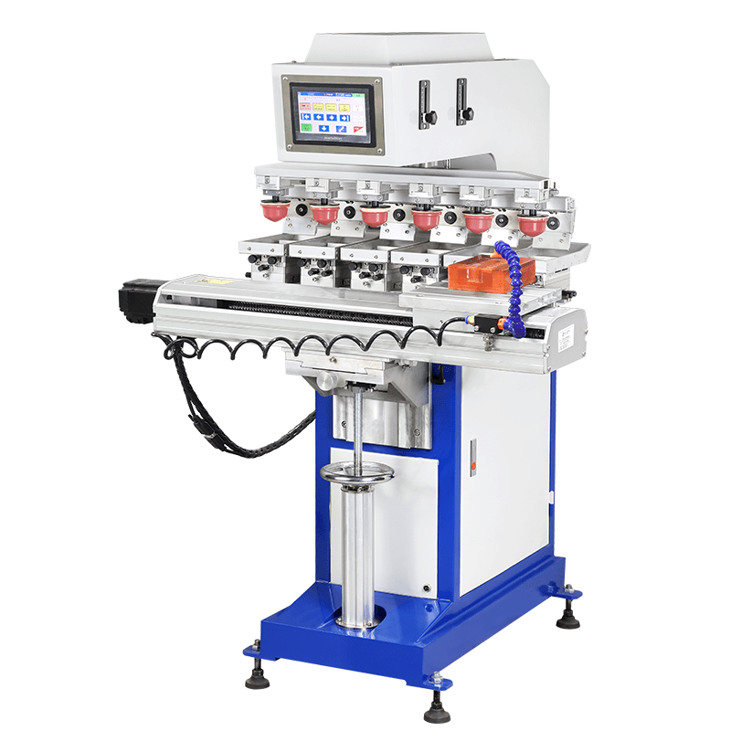 WP-6P160S-Six Color Open Tray Shuttle Pad Printing Machine